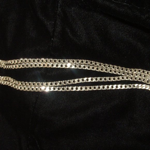Sterling Silver Curb Link Chain Necklace 30” in Italy Solid - Picture 4 of 8